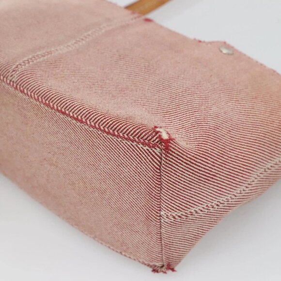 BURBERRY Nova Check Blue Label Shoulder Bag Canvas Red Silver Auth ti3084 - Picture 5 of 16